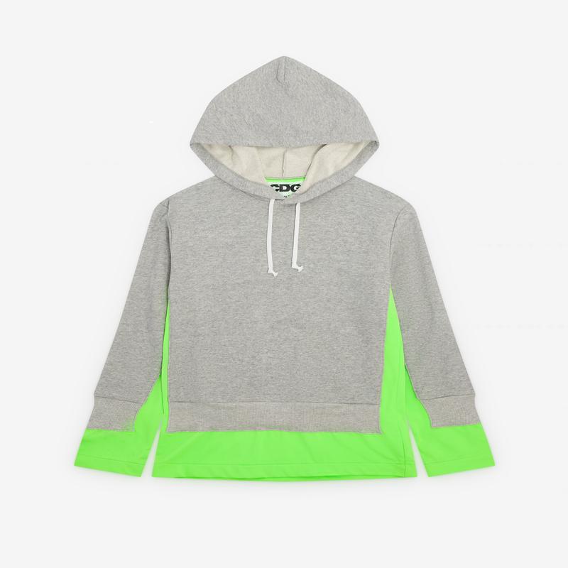 CDG - Fluorescent Layered Hoodie - (Green/Grey)