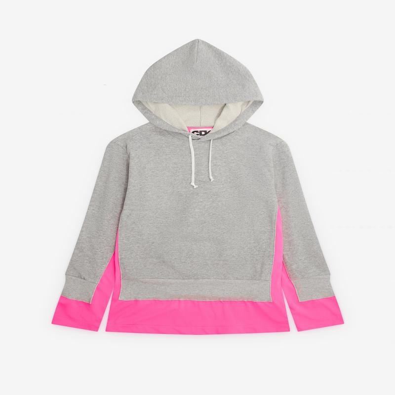 CDG - Fluorescent Layered Hoodie - (Pink/Grey)