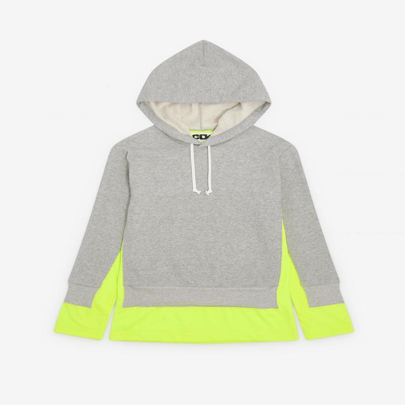 CDG - Fluorescent Layered Hoodie - (Yellow/Grey)