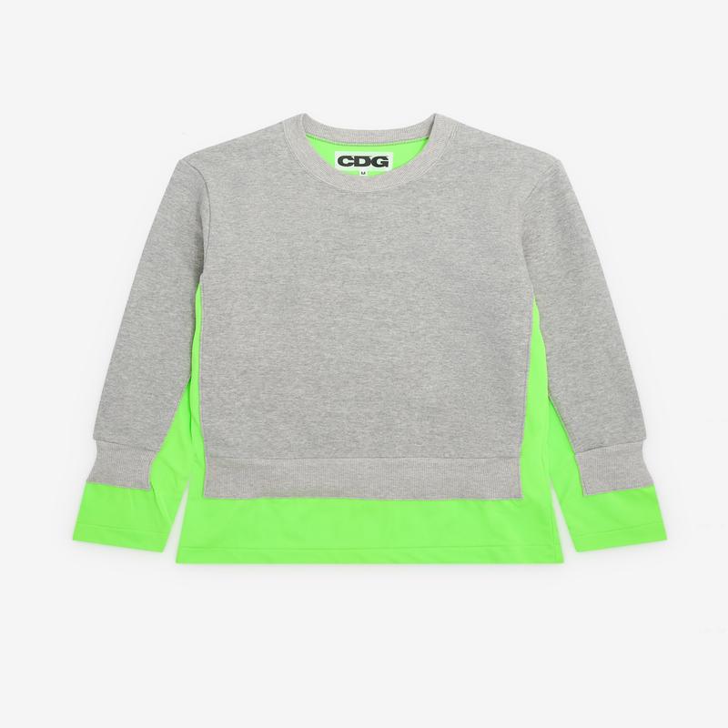 CDG - Fluorescent Layered Sweatshirt - (Grey/Green)