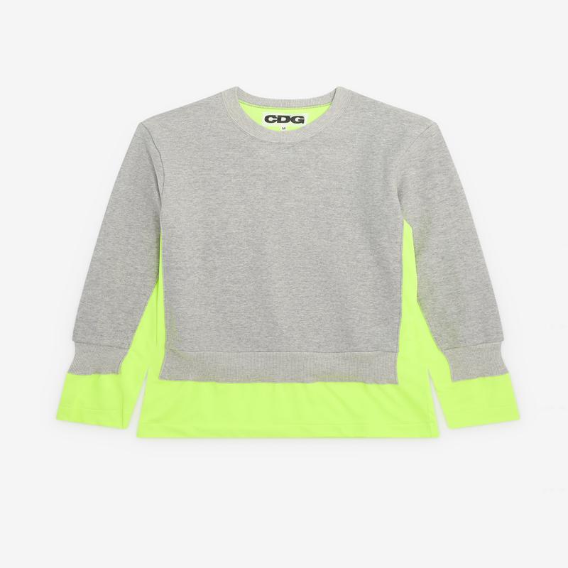 CDG - Fluorescent Layered Sweatshirt - (Yellow/Grey)