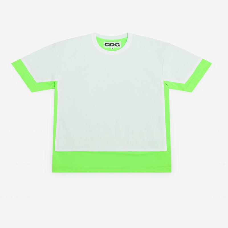 CDG - Fluorescent Layered T-Shirt - (Green/White)