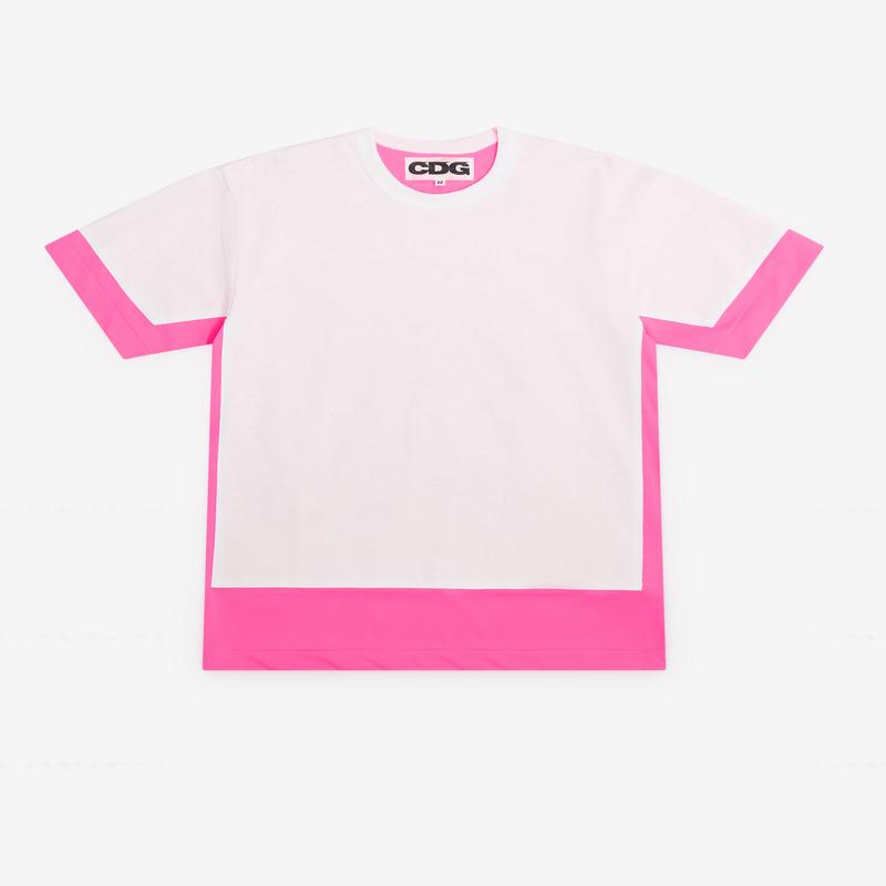 CDG - Fluorescent Layered T-Shirt - (Pink/White)