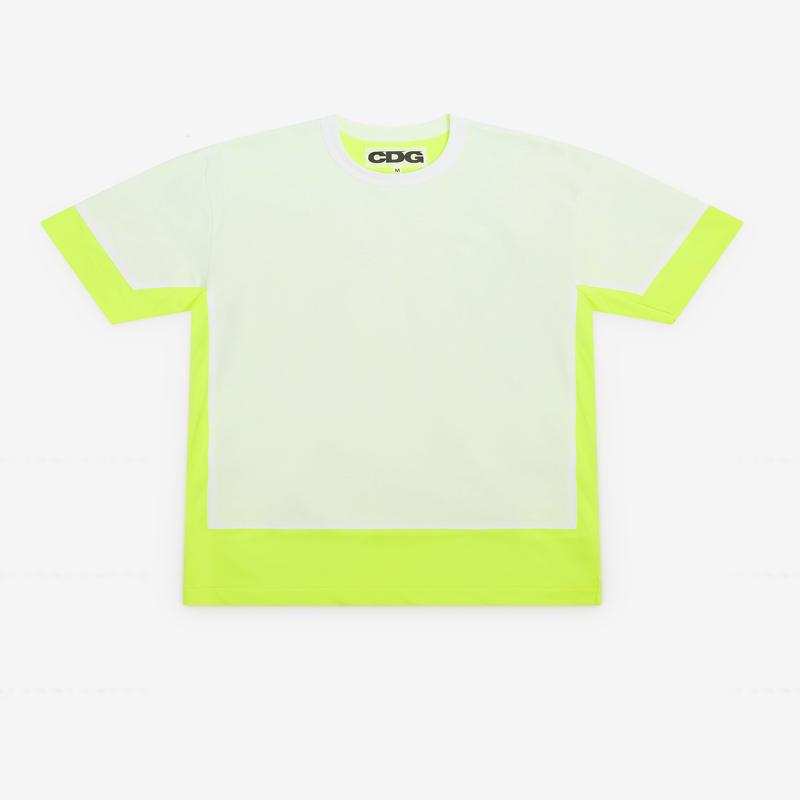 CDG - Fluorescent Layered T-Shirt - (Yellow/White)