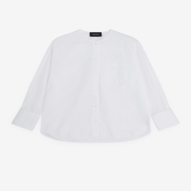 Simone Rocha - Womens Collarless Shirt - (White)