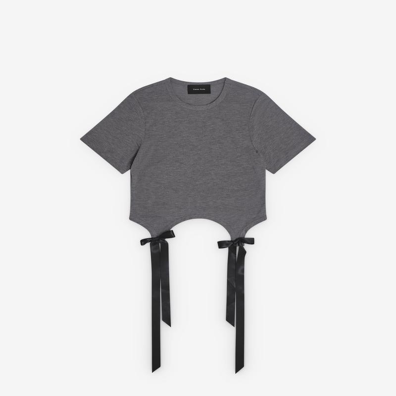 Simone Rocha - Womens Easy Short Sleeve T-Shirt - (Grey Marl)