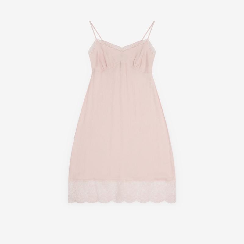 Simone Rocha - Womens Lace Trim Slip Dress - (Blush)
