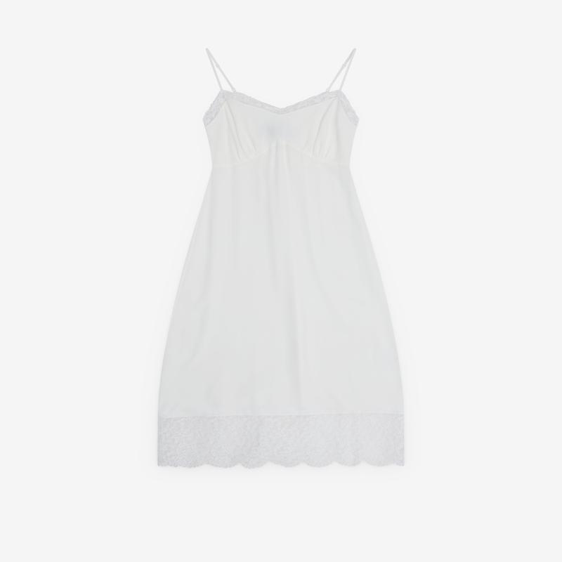 Simone Rocha - Womens Lace Trim Slip Dress - (Ivory)