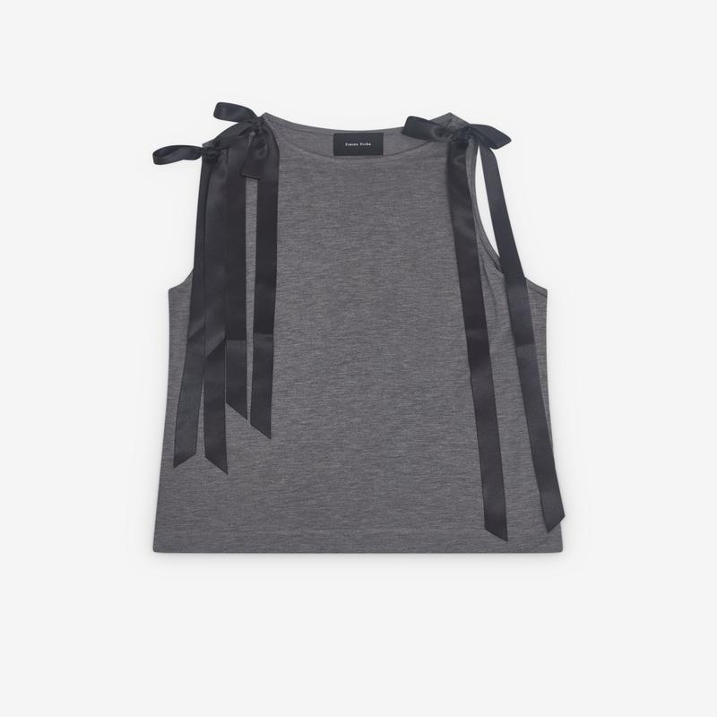 Simone Rocha - Womens Ribbon Tank Top - (Grey Marl)