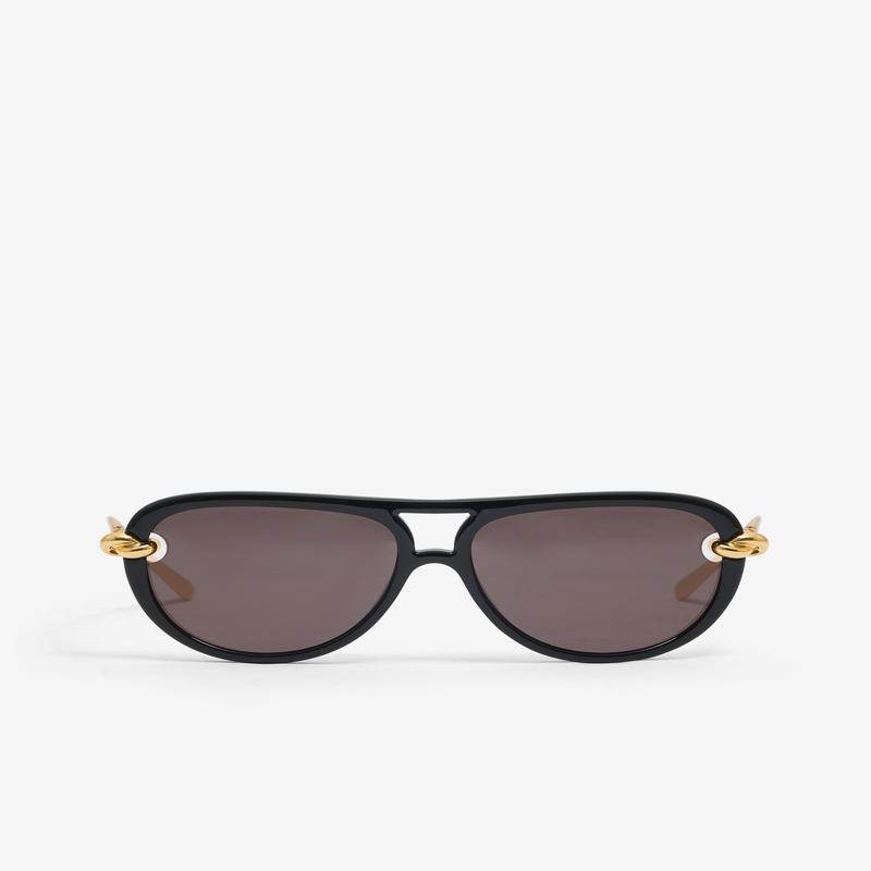 Bottega Veneta - Knot Aviator Sunglasses - (Black/Grey)