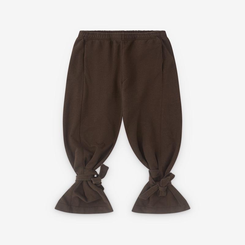 J.W. Anderson - Womens Tied Bow Joggers - (Dark Brown Melange)