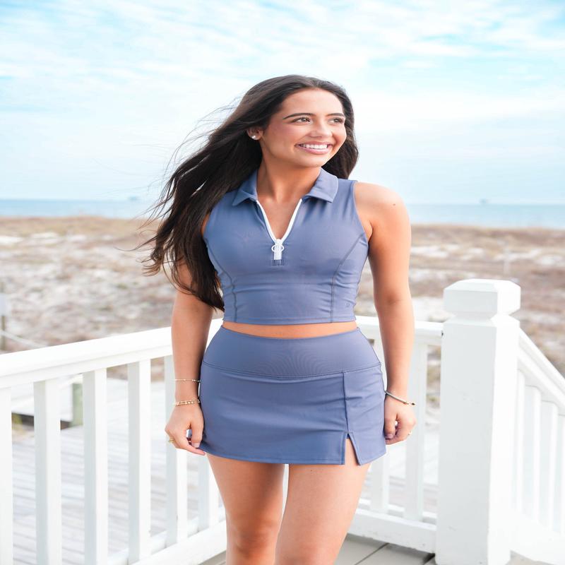 Z Supply Never Better Half Zip Crop Top