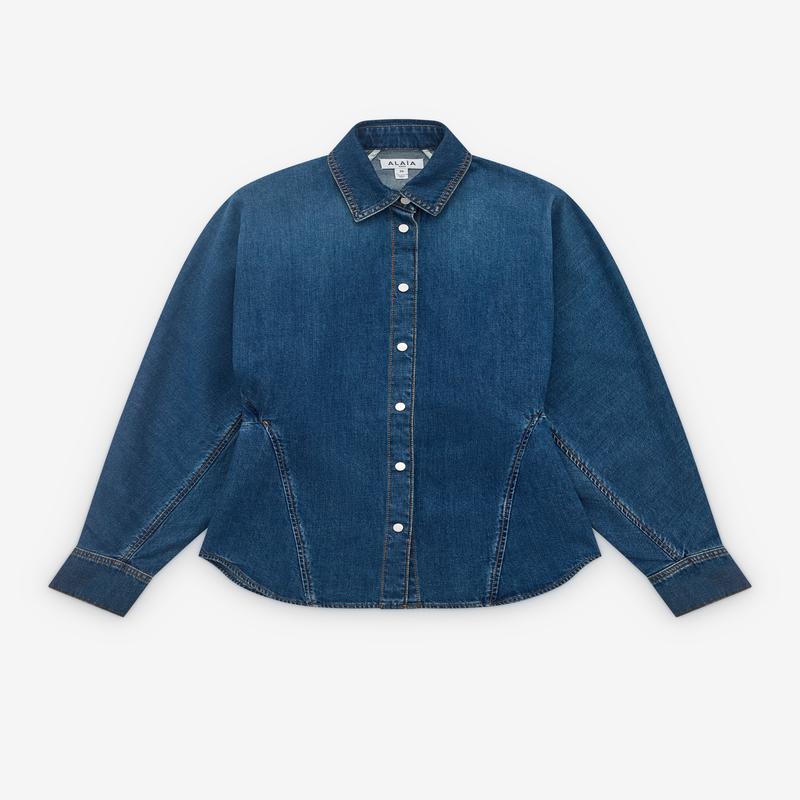 Alaa - Womens Denim Round Shirt - (Mineral)