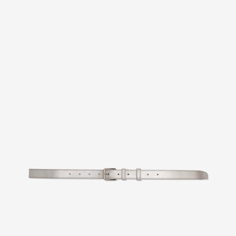 CDG Wallet - Classic Leather Belt - (Silver)