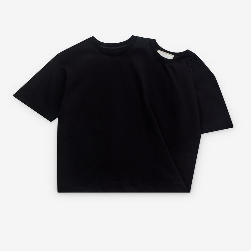 Litkovska - Womens Dual-Neck Reversible T-Shirt - (Black)