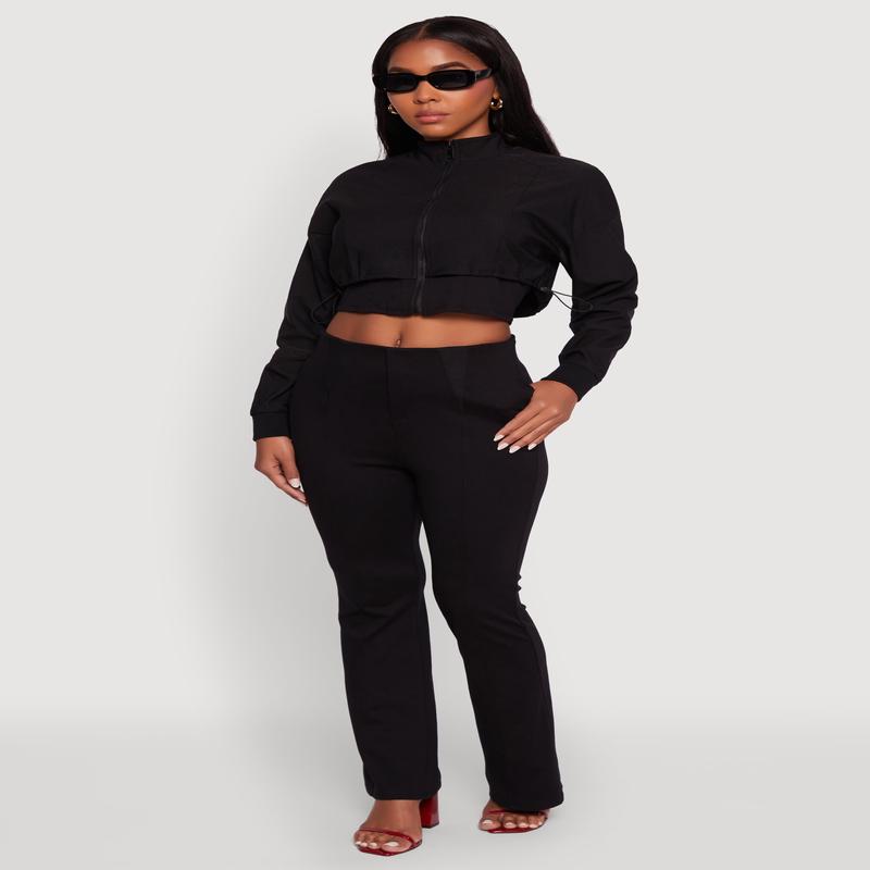 Pull On Pintuck Flared Pants