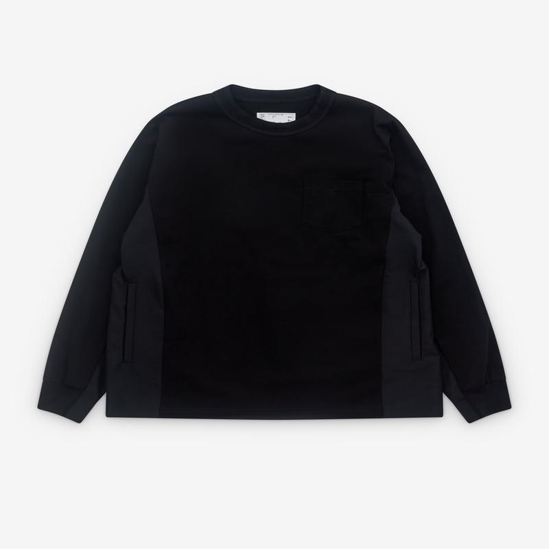 sacai - Mens Panelled Long Sleeve T-Shirt - (Black)