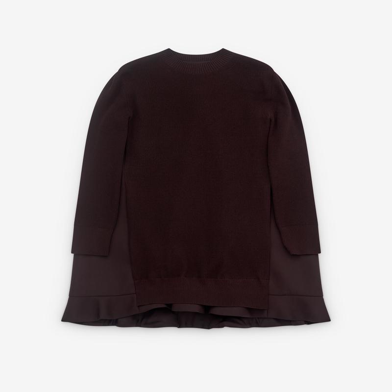 sacai - Womens Layered Long Sleeve Dress - (Brown)