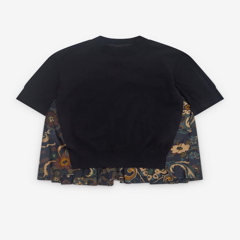 sacai - Womens Panelled Floral Print Pullover - (Black)