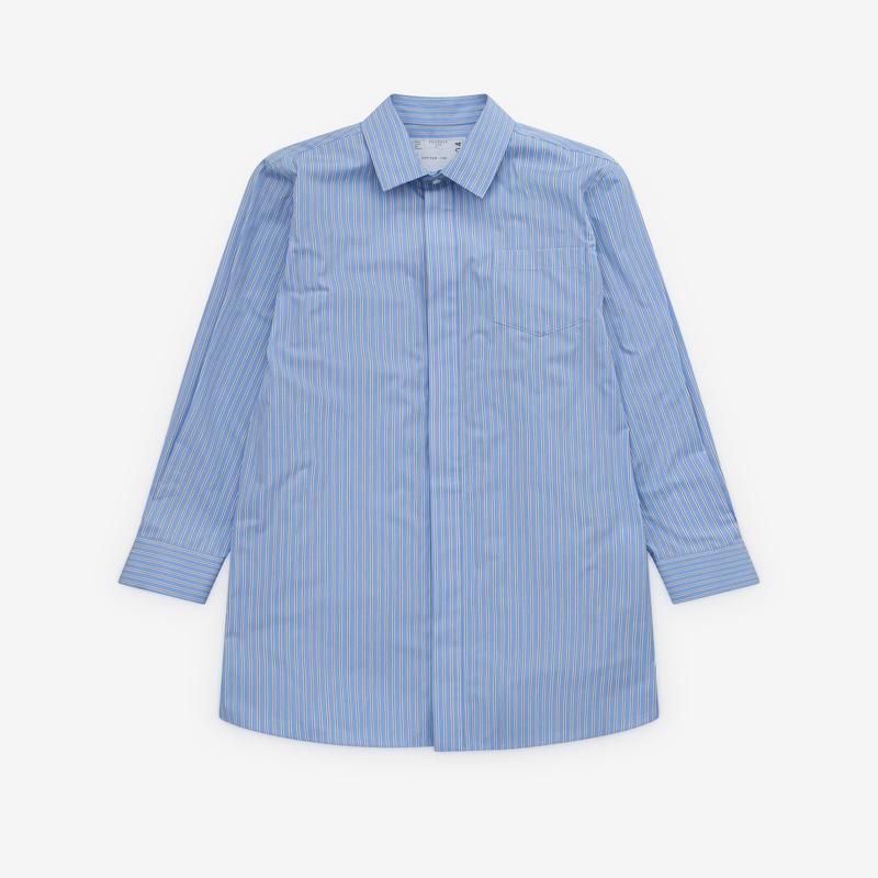 sacai - Womens Pinstripe Shirt Dress - (Blue Pin Stripe)