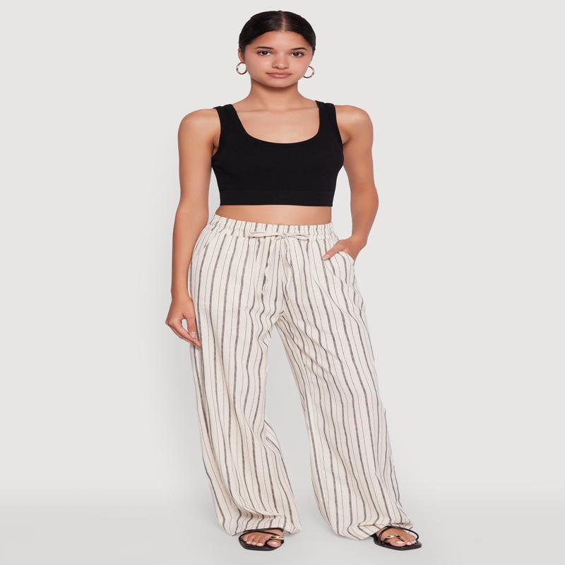 Striped High Waisted Palazzo Pants