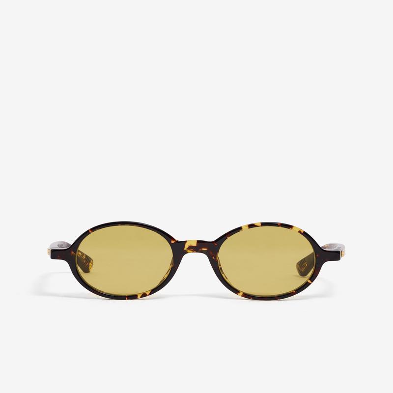 Bottega Veneta - Classic Round Sunglasses - (Havana/Yellow)