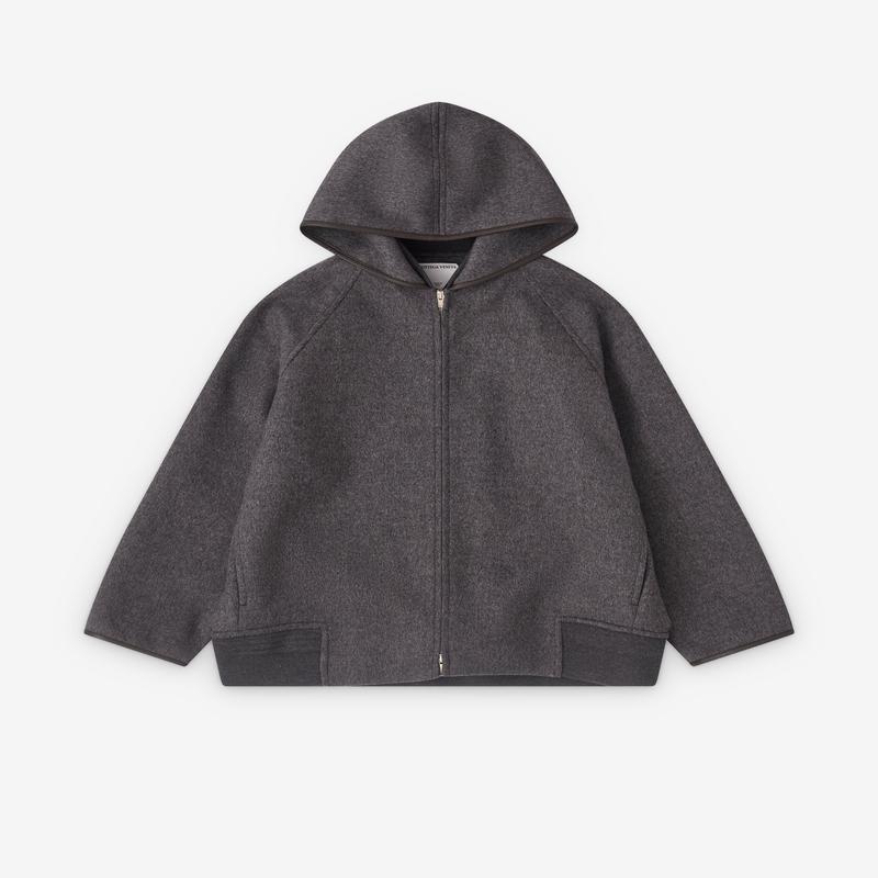 Bottega Veneta - Womens Double Face Wool Blouson - (Charcoal Melange)