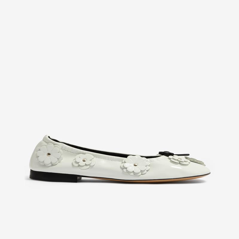 Cecilie Bahnsen - Womens Brielle Flat Ballerina - (White)