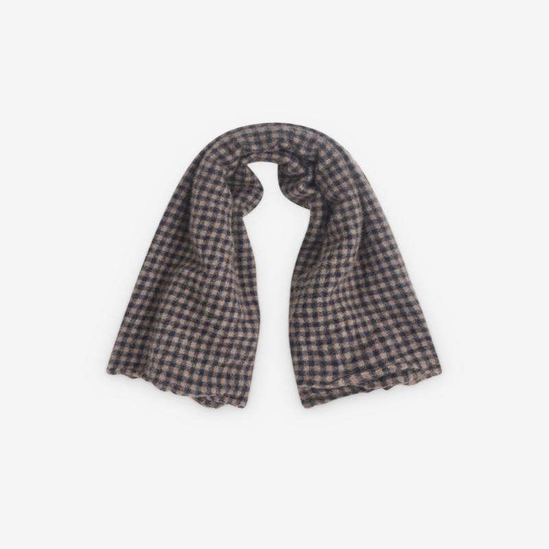 Daniela Gregis - Womens Checked Shawl - (Black/Tan)