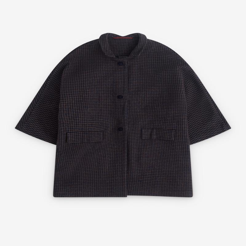 Daniela Gregis - Womens Houndstooth Coat - (Brown)