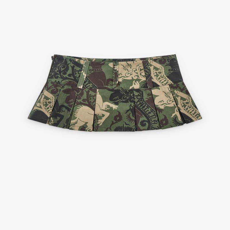 Paolina Russo - Womens Camo Mini Skirt - (Khaki)