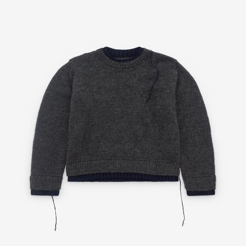 sacai - Mens Wool Knit Pullover - (Grey)