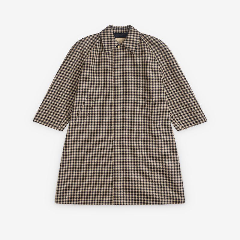 Valentino - Mens Single-Breasted Cotton And Wool Coat - (Navy/Beige)