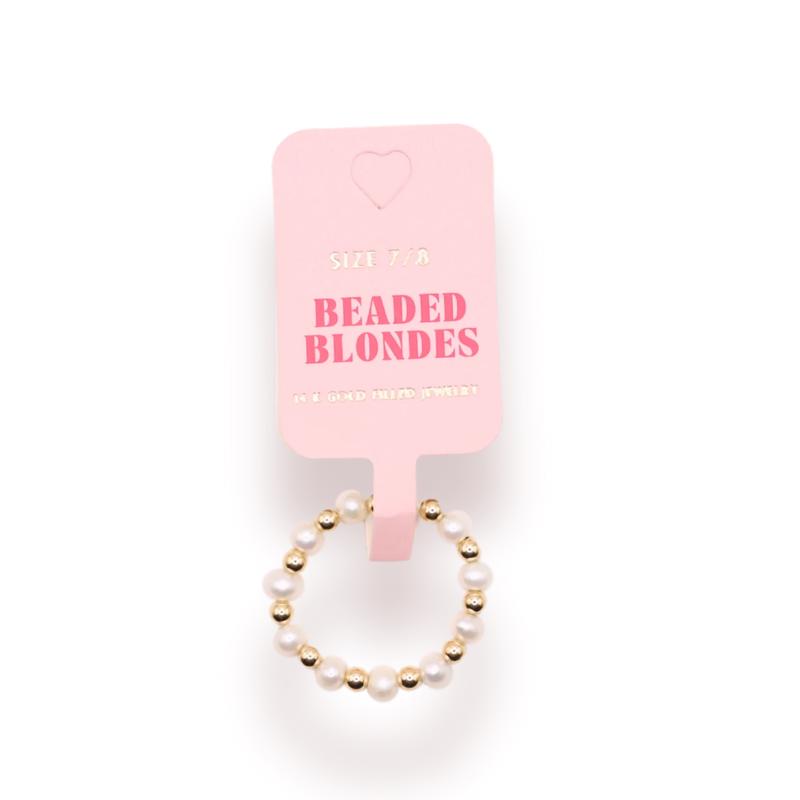 Beaded Blonde Coastal Ring