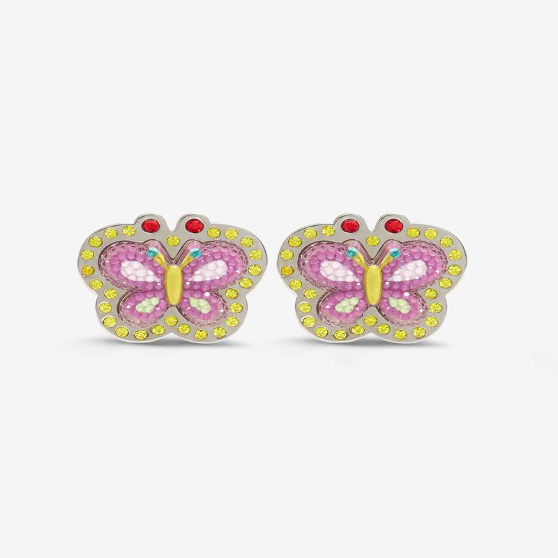 Chopova Lowena - Womens Blinged Out Butterfly Earrings - (Multi)