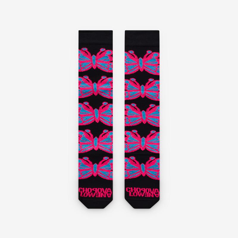 Chopova Lowena - Womens Butterfly Long Socks - (Black)