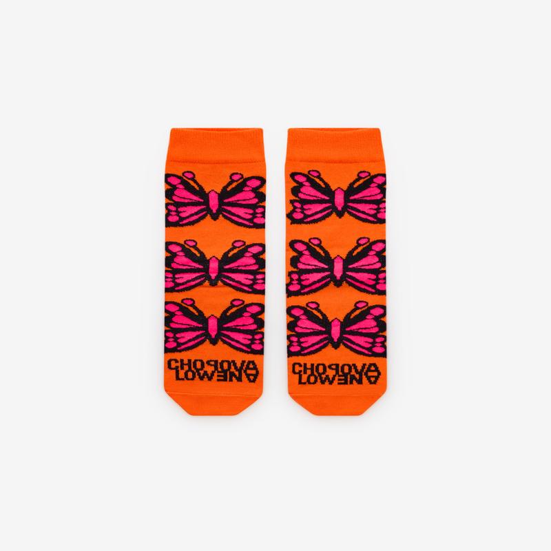Chopova Lowena - Womens Butterfly Short Socks - (Orange)