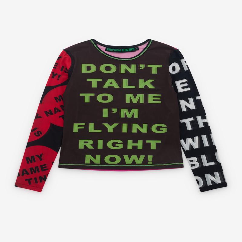 Chopova Lowena - Womens Don't Talk To Me Mesh Top - (Multi)