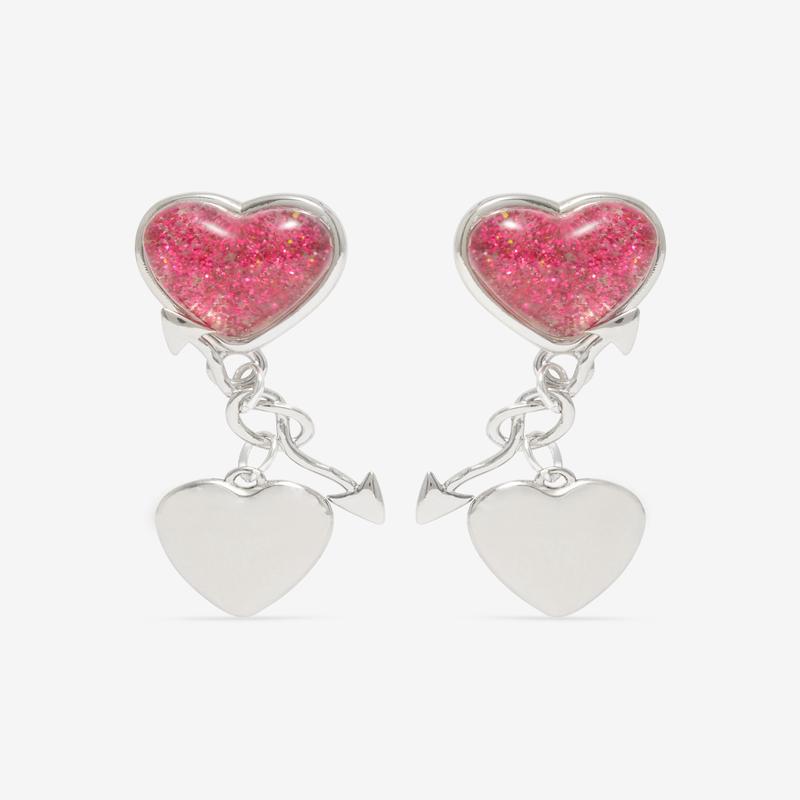 Chopova Lowena - Womens Entwined Heart Drop Earrings - (Multi)