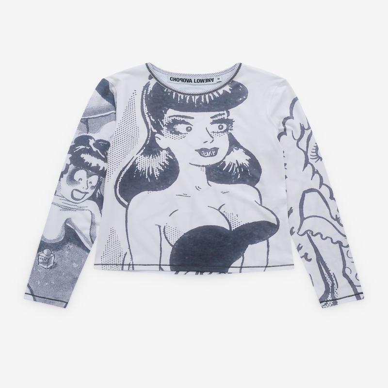 Chopova Lowena - Womens Newsprint Jersey Top - (Multi)