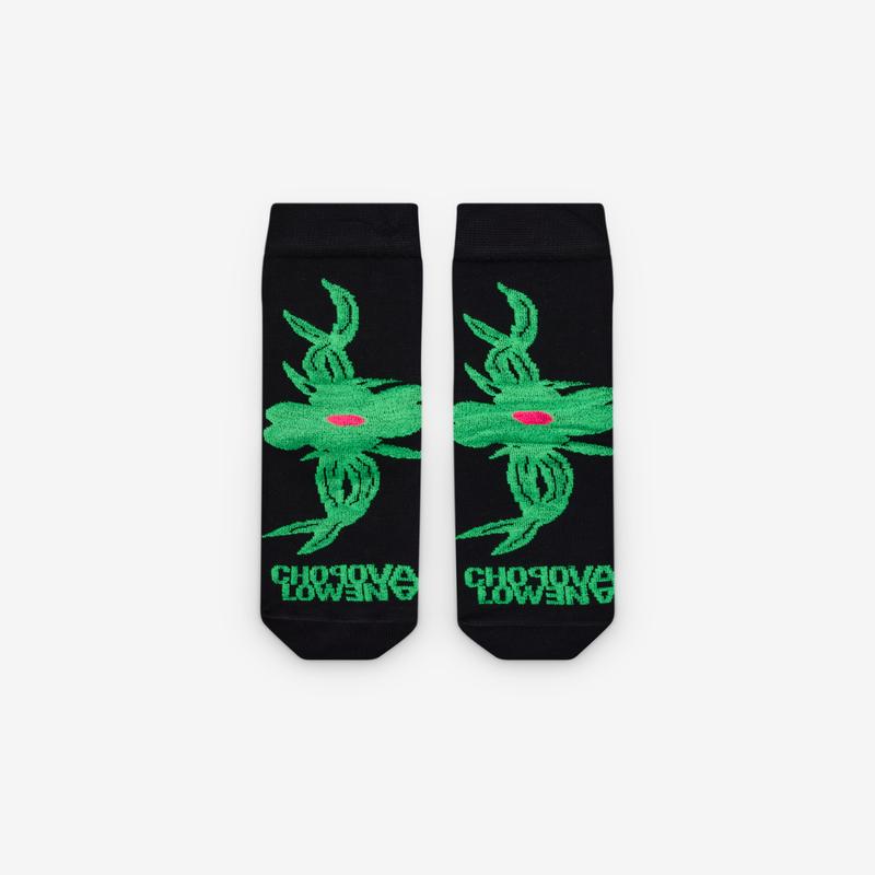 Chopova Lowena - Womens Pointy Floral Short Socks - (Black)