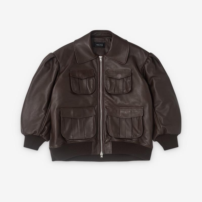 Simone Rocha - Mens Multi Pocket Aviator Jacket - (Chocolate)