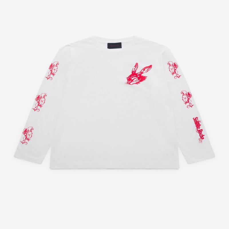 Simone Rocha - Mens Tortoise & Hare Logo Print T-Shirt - (White/Red)