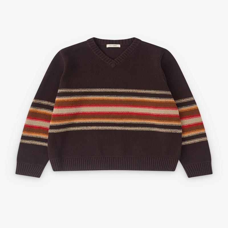 Craig Green - Mens Tape Knit V-Neck Jumper - (Dark Brown)