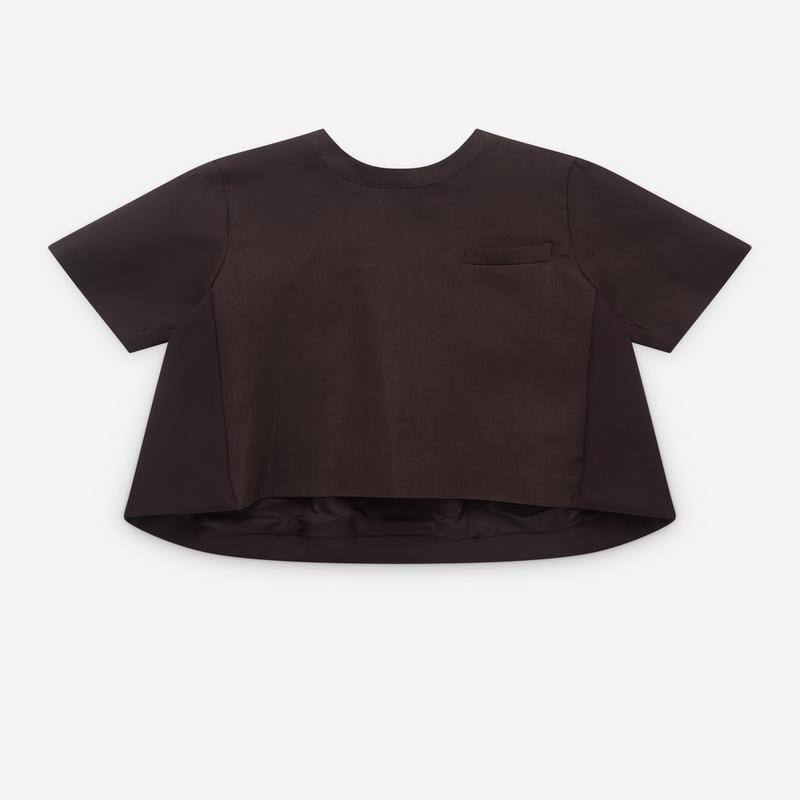 sacai - Womens Contrast Panelled Top - (Brown)