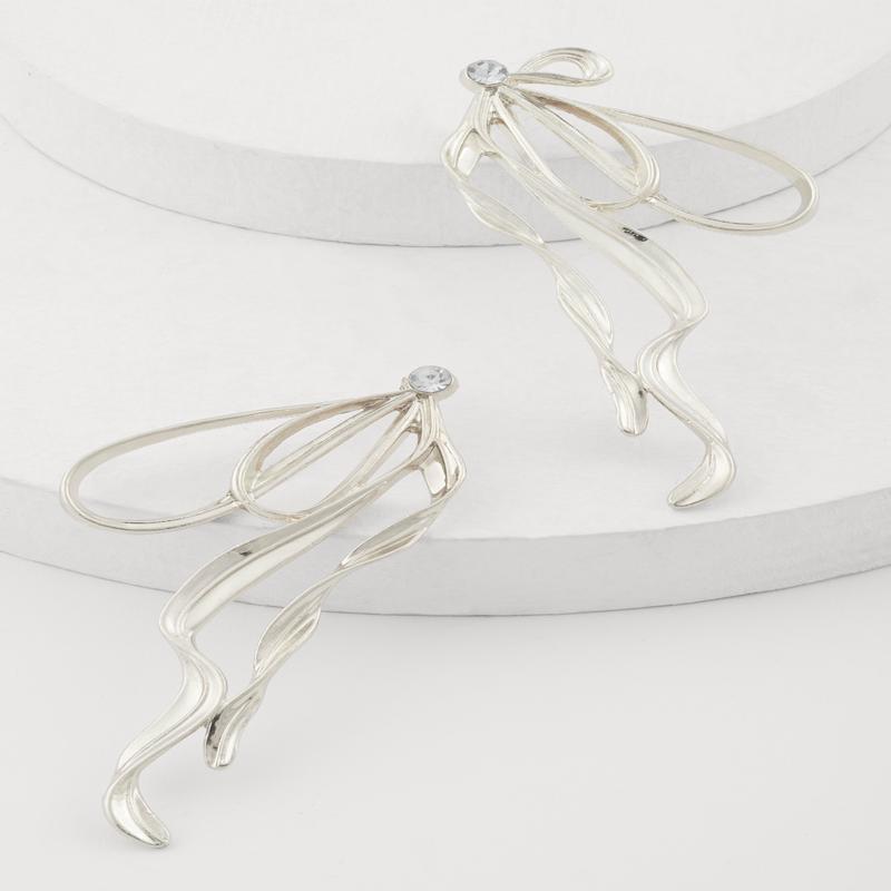 Sculptural Bow Drop Earrings