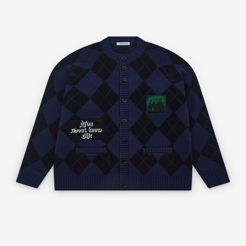 Undercover - Mens Round Neck Cardigan - (Nav/Black)