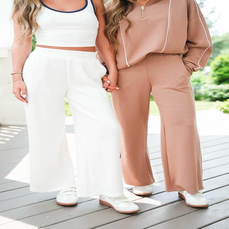 Vintage Havana Cloud Piping Wide Leg Pant