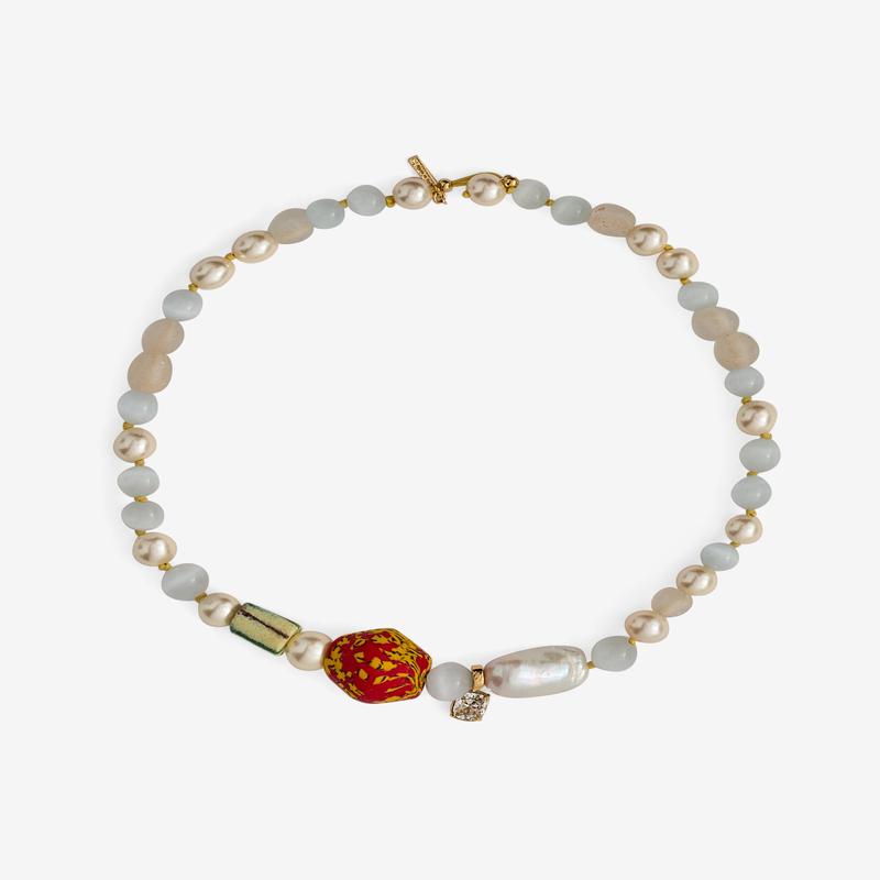 Wales Bonner - Womens Cherish Necklace - (Red Multi)