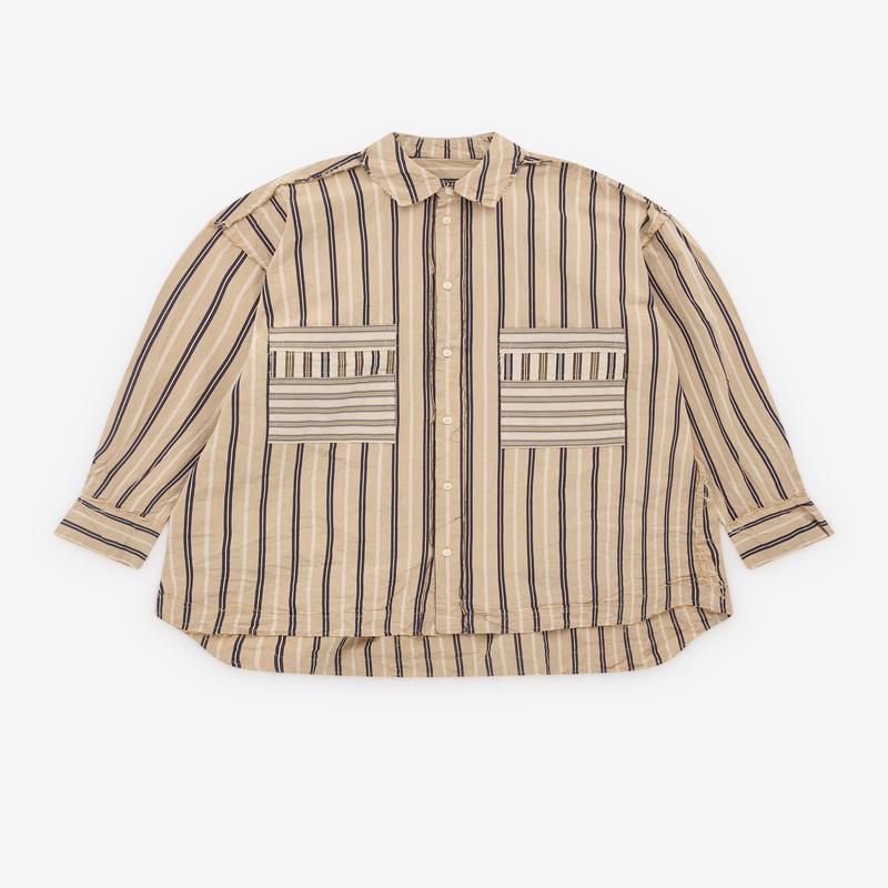 Casey Casey - Mens Hamnet Raw Edge Shirt - (Multi Stripe)